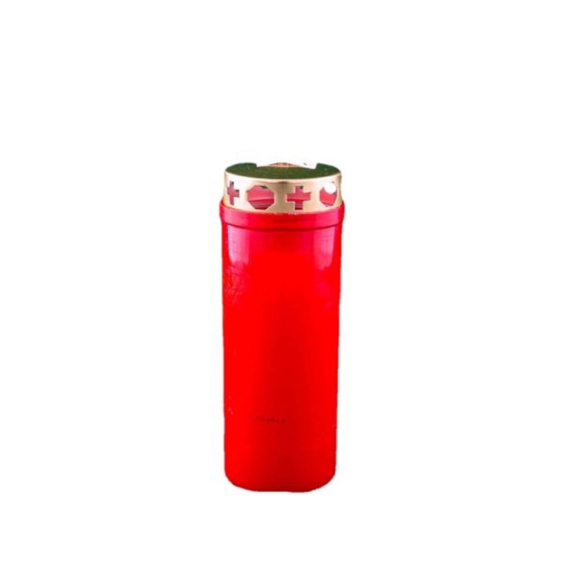 Bougie paraffine 6 Jours avec couvercle cuivré Blanche ou Rouge avec ou sans image Sainte