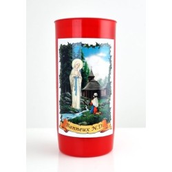 20 Bougies 6 jours compo disponible en rouge ou blanc avec ou sans image Sainte