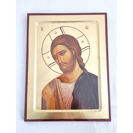 Icône incurvée Christ Miséricorde 24x30cm dorée