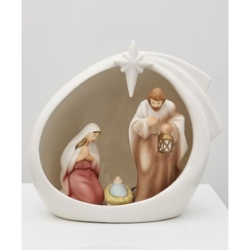 Porseleinen kerststal 13x15cm