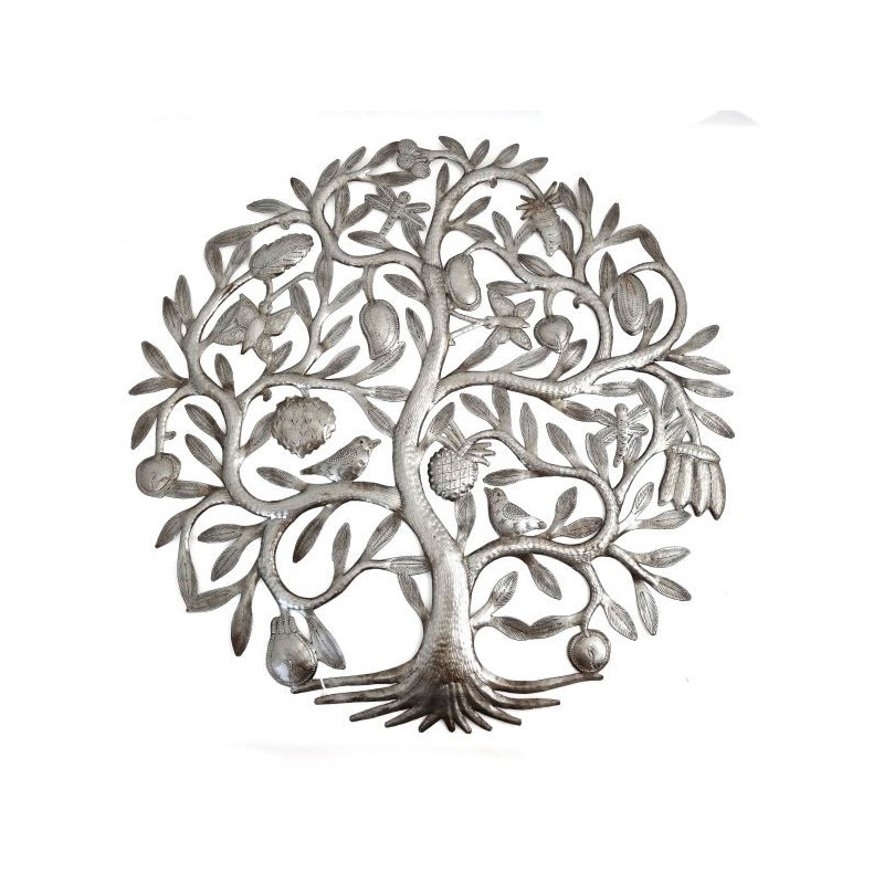 Lente metalen levensboom D:60cm (handgemaakt in Haïti)