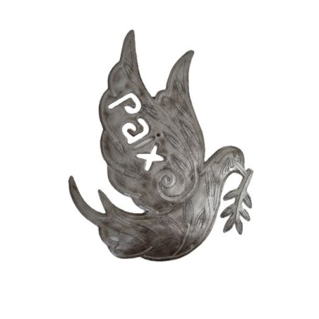 Colombe PAIX métal 31cm (Fabriqué à la main en Haïti)