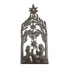 Crèche aux arbres étoilés 20x48cm métal (Fabriqué à la main en Haïti)