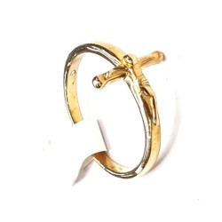 Bague avec croix en plaqué or