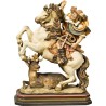 Statue St. Hubert à cheval 24cm bois coloré