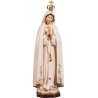 Statue de Notre Dame de Fatima couronnée en bois coloré. 17 cm