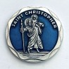 Jeton metal St Christophe email bleu