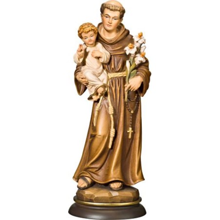 Statue St. Antoine 13cm en bois d'érable coloré
