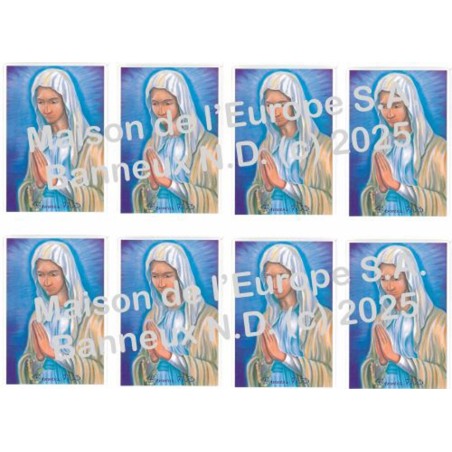 Banneux vierge priante  Stickers 8/A4 10x6.8 cm