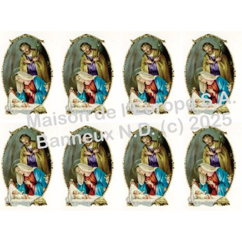 Kerst 1 Stickers 8/A4 10x6,8 cm