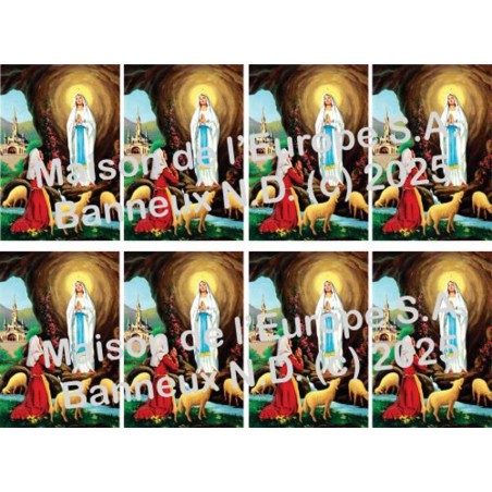 ND de Lourdes avec grotte  Stickers 8/A4 10x6.8 cm