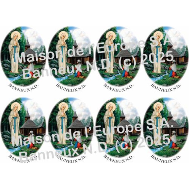 Banneux Ovale Stickers 8/A4 10x6.8 cm Banneux Ovale Stickers 8/A4 10x6.8 cm
