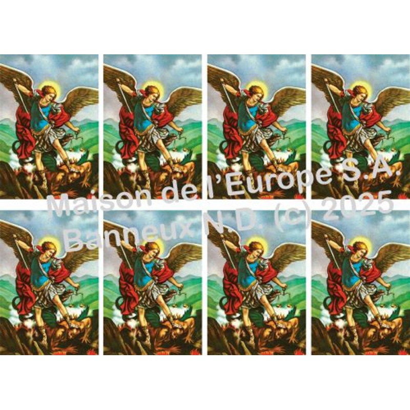 Saint Michel Archange (cape rouge) Stickers 8/A4 10x6.8 cm Saint Michel Archange (cape rouge) Stickers 8/A4 10x6.8 cm