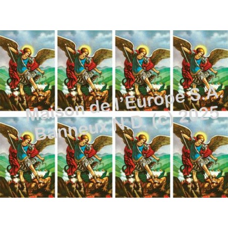 Saint Michel Archange (cape rouge)  Stickers 8/A4 10x6.8 cm