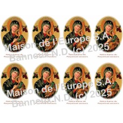 Perpétuel Secours / ADB ovale Texte FR Stickers 8/A4 10x6.8 cm