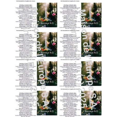 Banneux  message de la Vierge DE Stickers 8/A4 10x6.8 cm