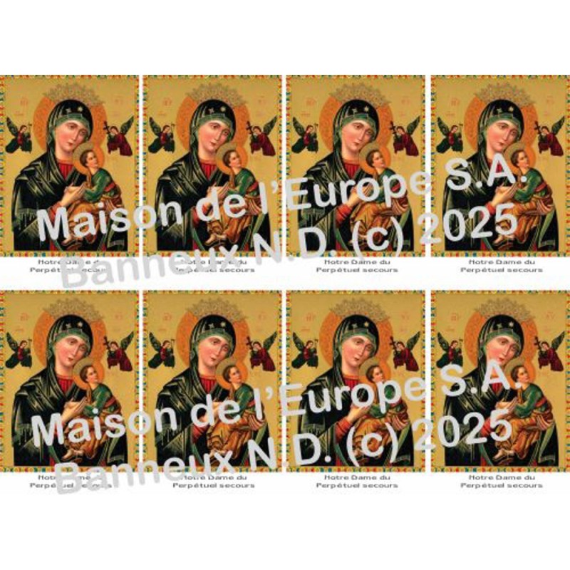 Eeuwige Hulp / ADB Tekst FR Stickers 8/A4 10x6,8 cm
