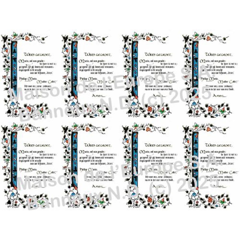 Wees Gegroet Maria Stickers 8 / A4 10x6,8 cm    