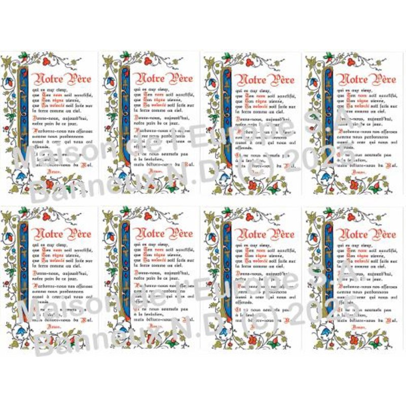 Notre Père  Stickers 8/A4 10x6.8 cm