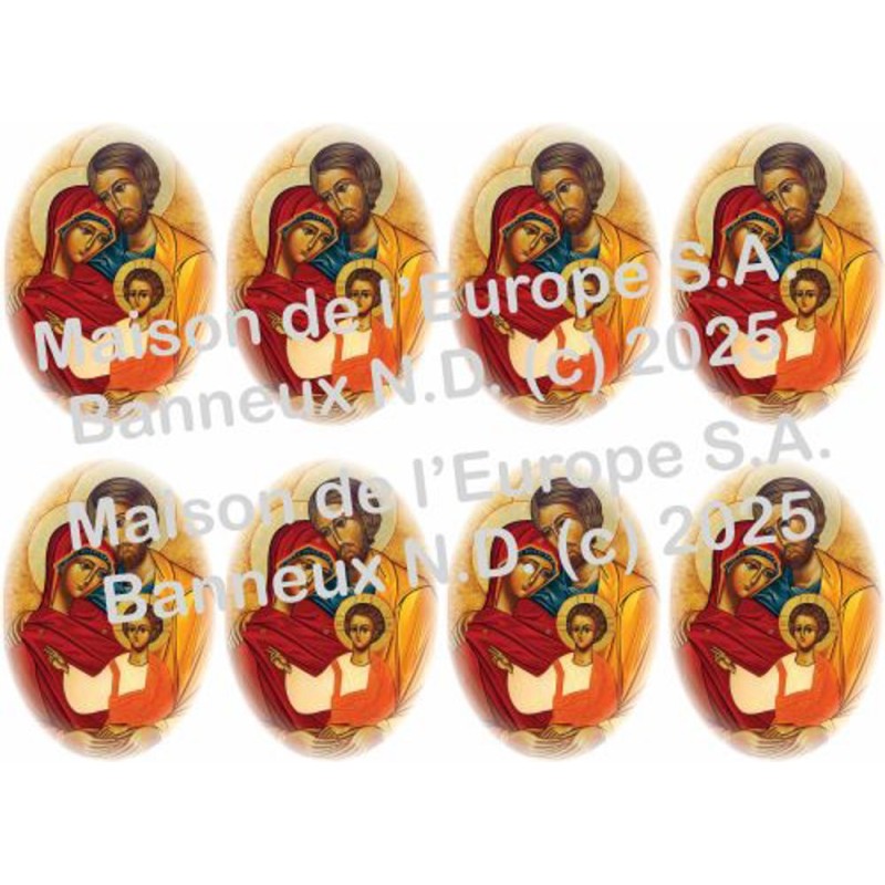 Sainte Famille ovale (orange)  Stickers 8/A4 10x6.8 cm