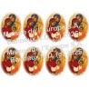 Heilige Familie ovaal (oranje) Stickers 8/A4 10x6.8 cm