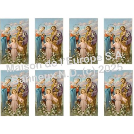 Heilige Familie rechthoekig (blauw) Stickers 8/A4 10x6.8 cm