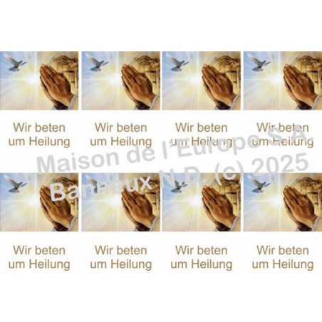 Nous prions pour une guérison DE  Stickers 8/A4 10x6.8 cm