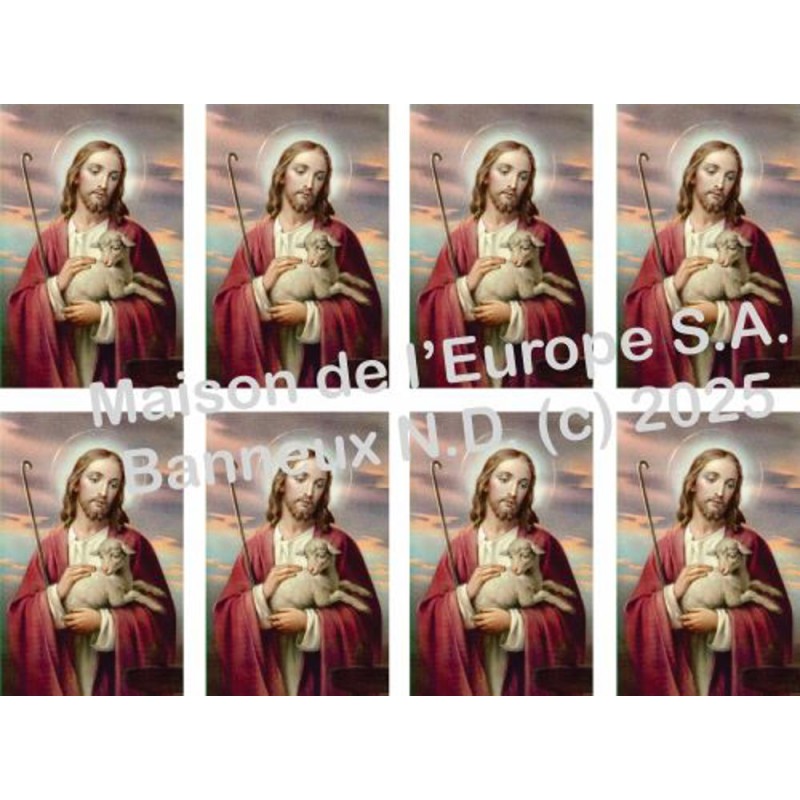 Jésus Bon Pasteur Stickers 8/A4 10x6.8 cm