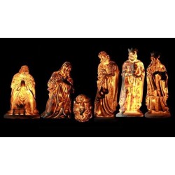 Crèche en fibre de verre 80cm avec lumière 6 Sujets