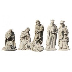 Crèche en fibre de verre 80cm avec lumière 6 Sujets