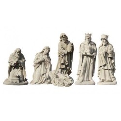 Crèche en fibre de verre 6 sujets 80cm naturel