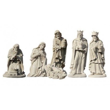 Crèche en fibre de verre 6 sujets 80cm naturel