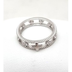 Dubbele ring met zircon en T 12 2.60 gr