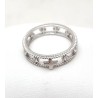 Bague double anneaux avec zircon et croix T 12 2.60gr
