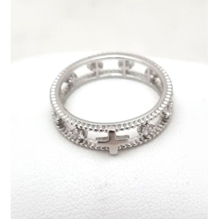 Dubbele ring met zircon en T 16 2.60 gr