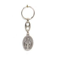 Porte-clés de la Vierge Miraculeuse en métal