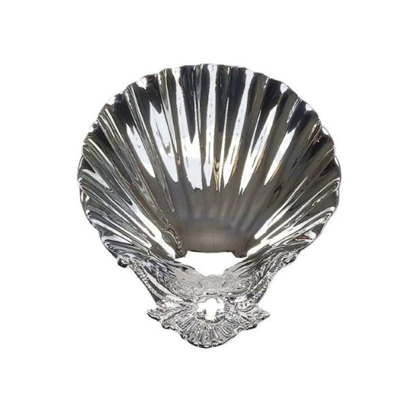 COQUILLE CHROMEE POUR BAPTEME 14CM
