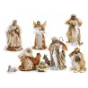 Crèche 10 sujets 41cm résine et habits en tissus