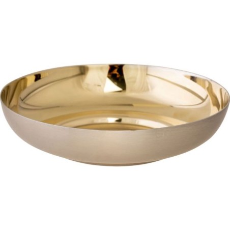 Bol à hosties Nikelé intérieur plaqué Or D:15Cm H:5cm