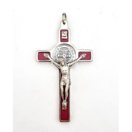 Croix de Saint Benoît en métal avec couche d'émail. 8/4 cm. disponible en différentes couleurs