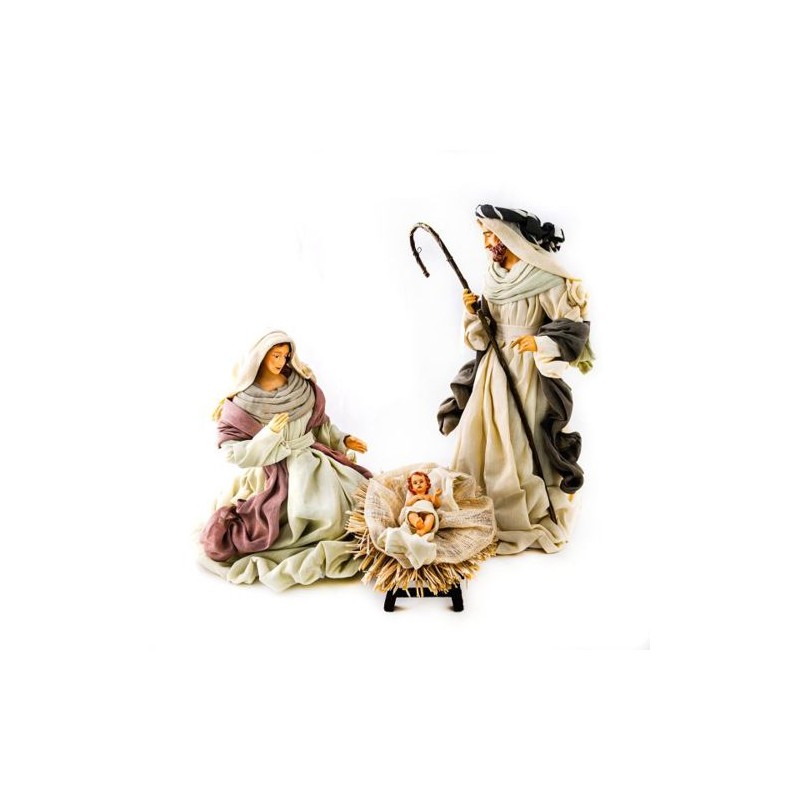 Crèche composée de 3 pièces en tissu naturel