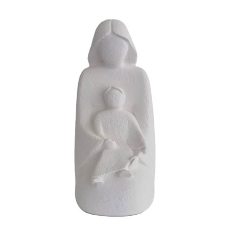Statue de la Vierge assise et Jésus. 15 cm