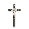 Croix de Saint Benoit en métal et émail noir. 13.5 cm