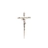 Crucifix en métal argenté. 11 cm