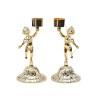 Paire de chandelier en laiton D:4cm H: 14cm