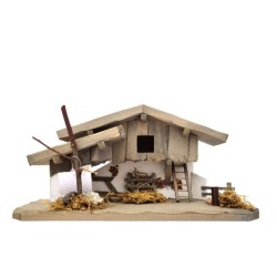 Etable crèche en bois MDF 31x14x11 cm