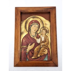 Icon van de Maagd en het Kind oud hout 43.5X30.5 CM