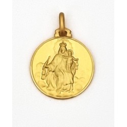 Médaille Carmel en plaqué or vermeil. 18 mm