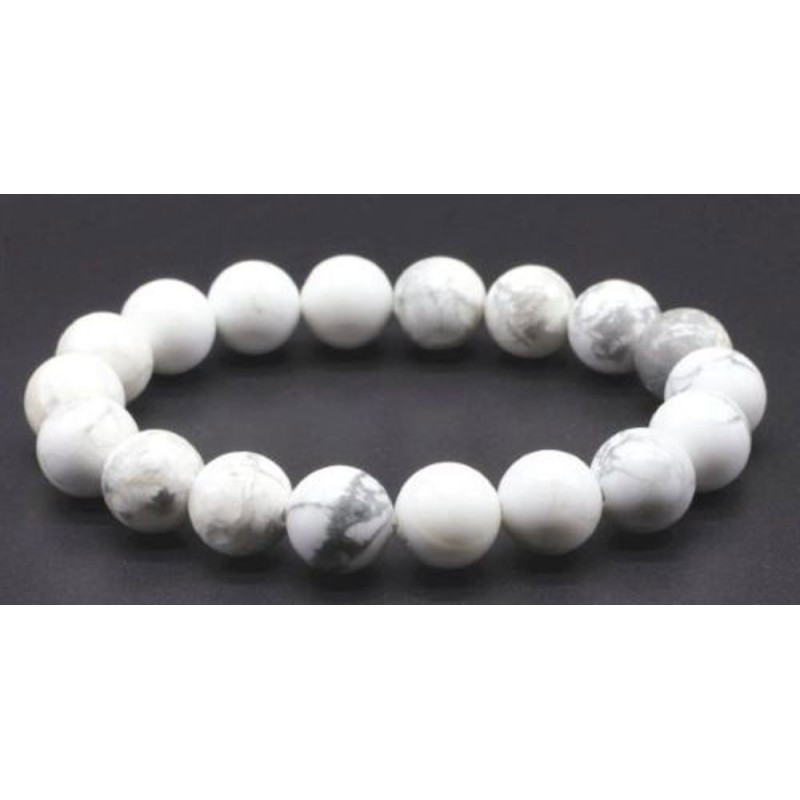 Bracelet élastique Perle en Pierres Howlite 10mm