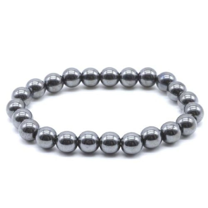 Elastische Armband Hematiet Steen Kralen 8mm